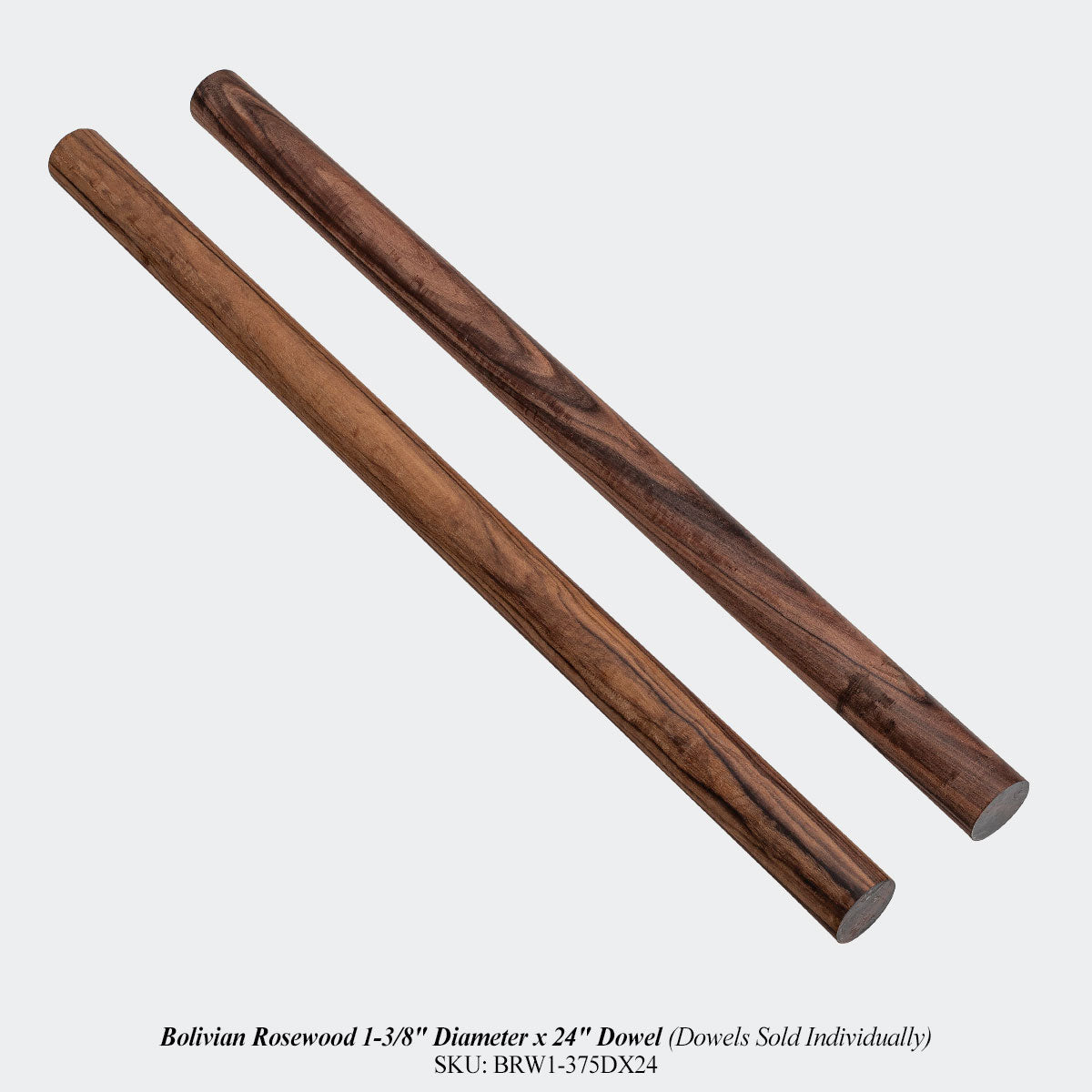 Bolivian Rosewood 1-3/8" Diameter x 24" Dowel (Dowels Sold Individually)