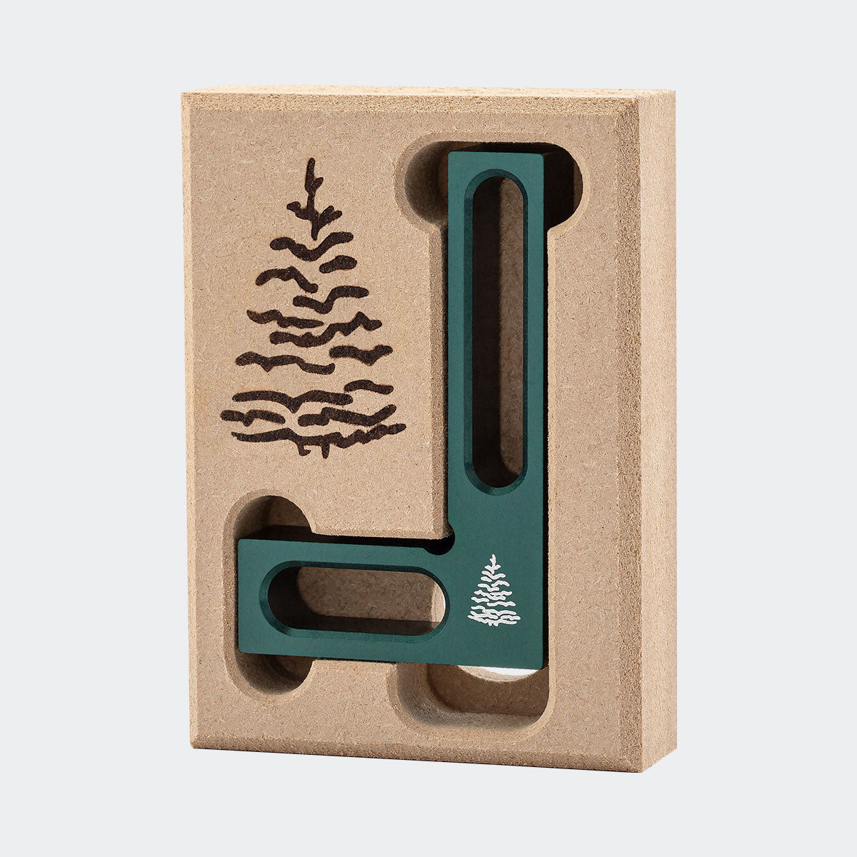 The Blue Spruce Mini Square comes in a custom-fitted MDF case that you can display in your shop.