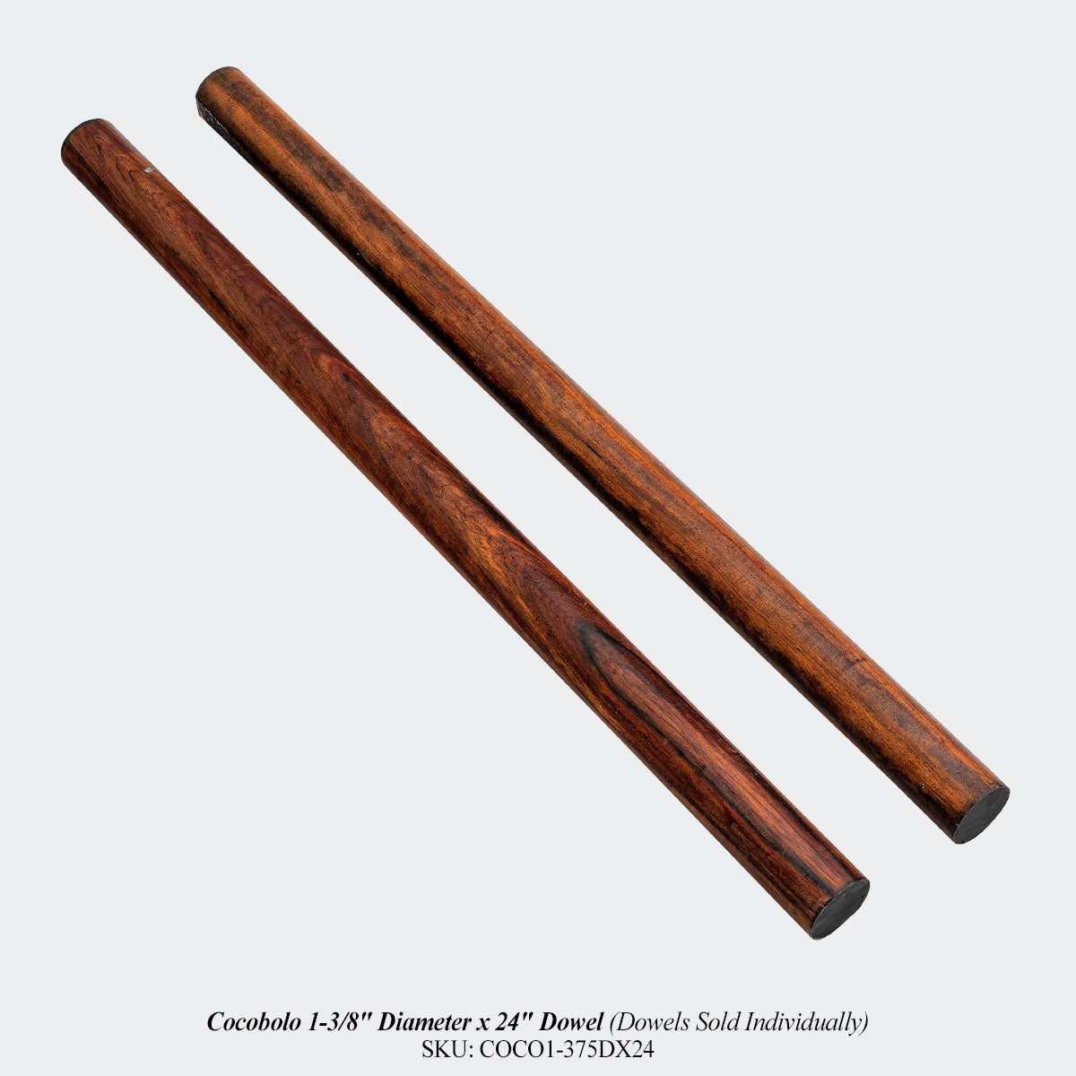 Cocobolo 1-3/8" Diameter x 24" Dowel (Dowels Sold Individually)