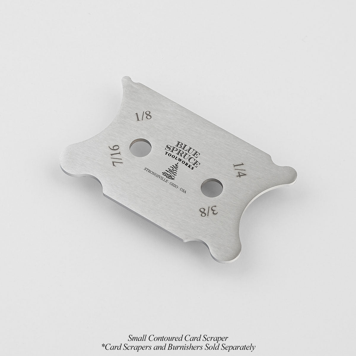 small contoured card scraper