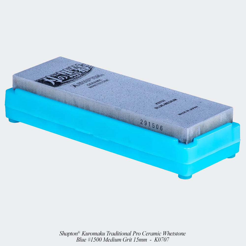 Shapton® Kuromaku Traditional Pro Ceramic Whetstone - Blue #1500 Medium Grit 15mm - K0707