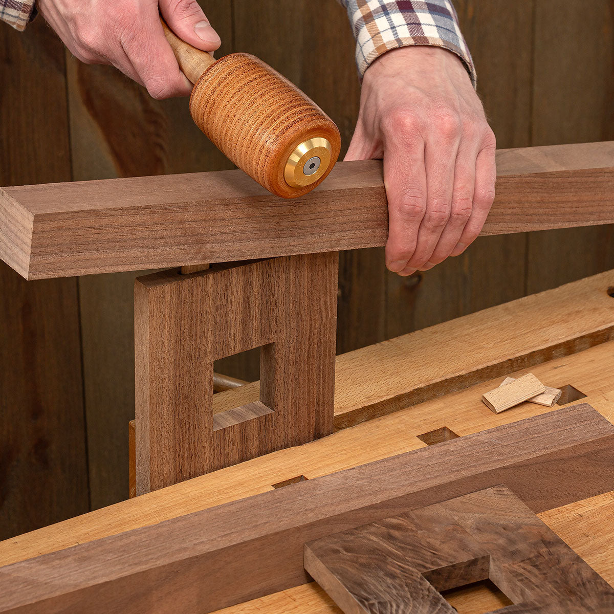 The Blue Spruce Leather Assembly Mallet is perfect for larger scale projects like furniture, but it’s more than suitable for smaller scale work, too.