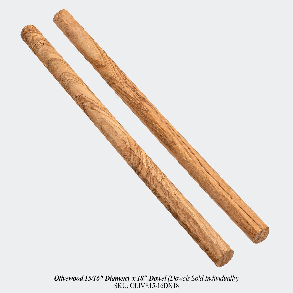Olivewood 15/16" Diameter x 18" Dowel (Dowels Sold Individually)