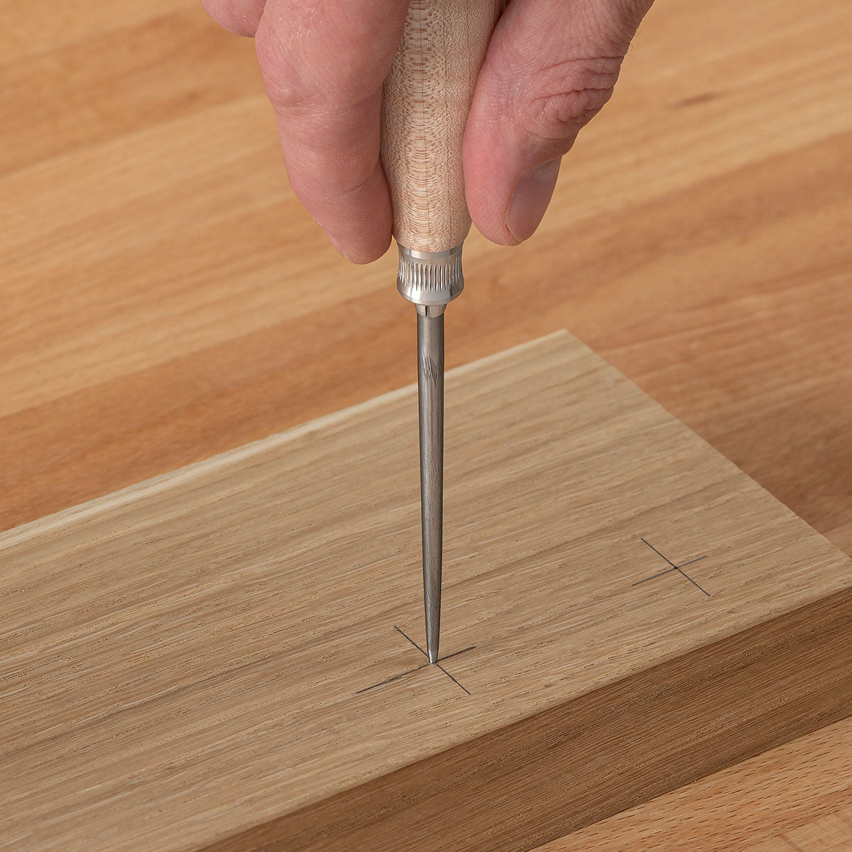 For larger scale work, the .187" awl brings more reach and a more defined hole.