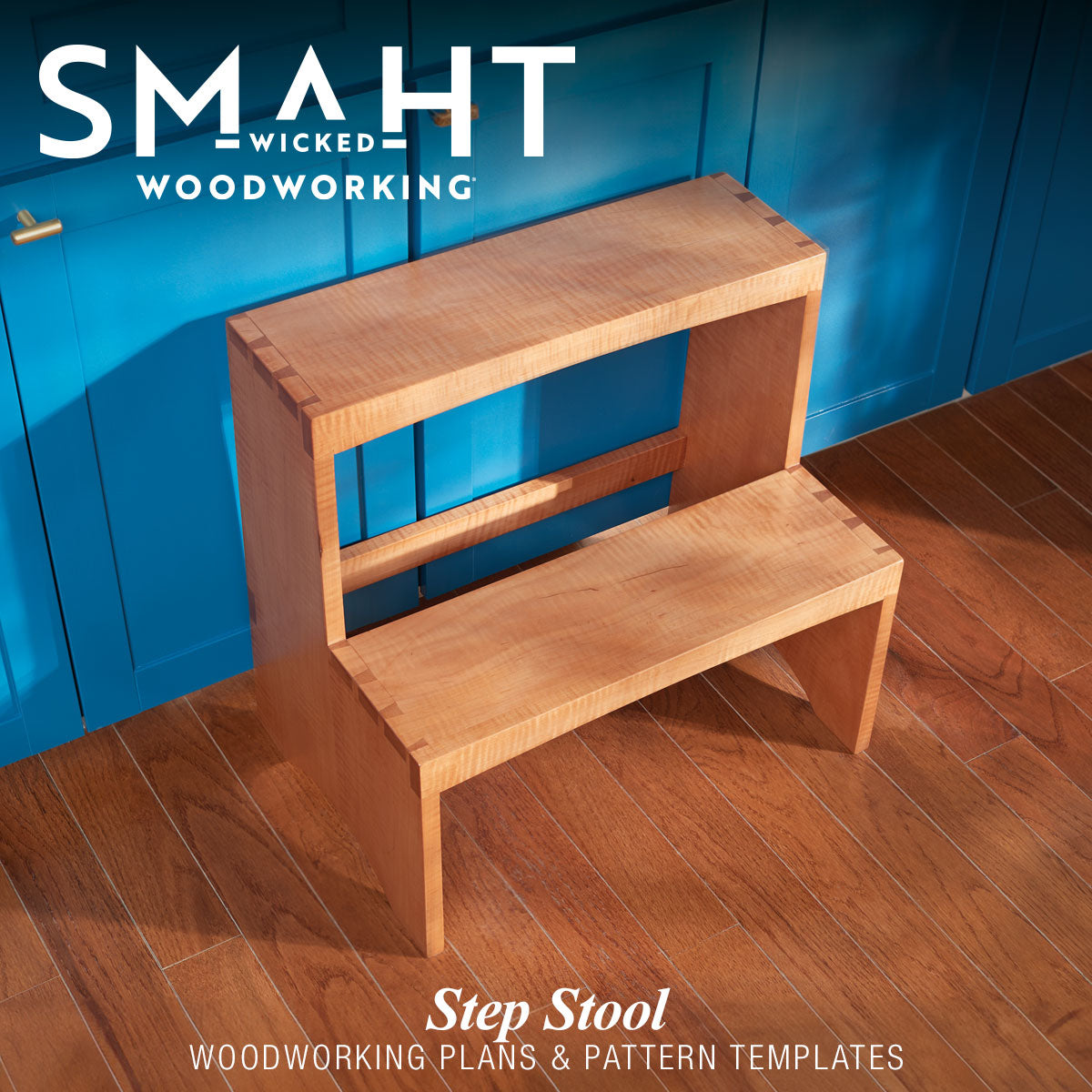 The finished product of the Wicked Smaht Stepstool woodworking plans.
