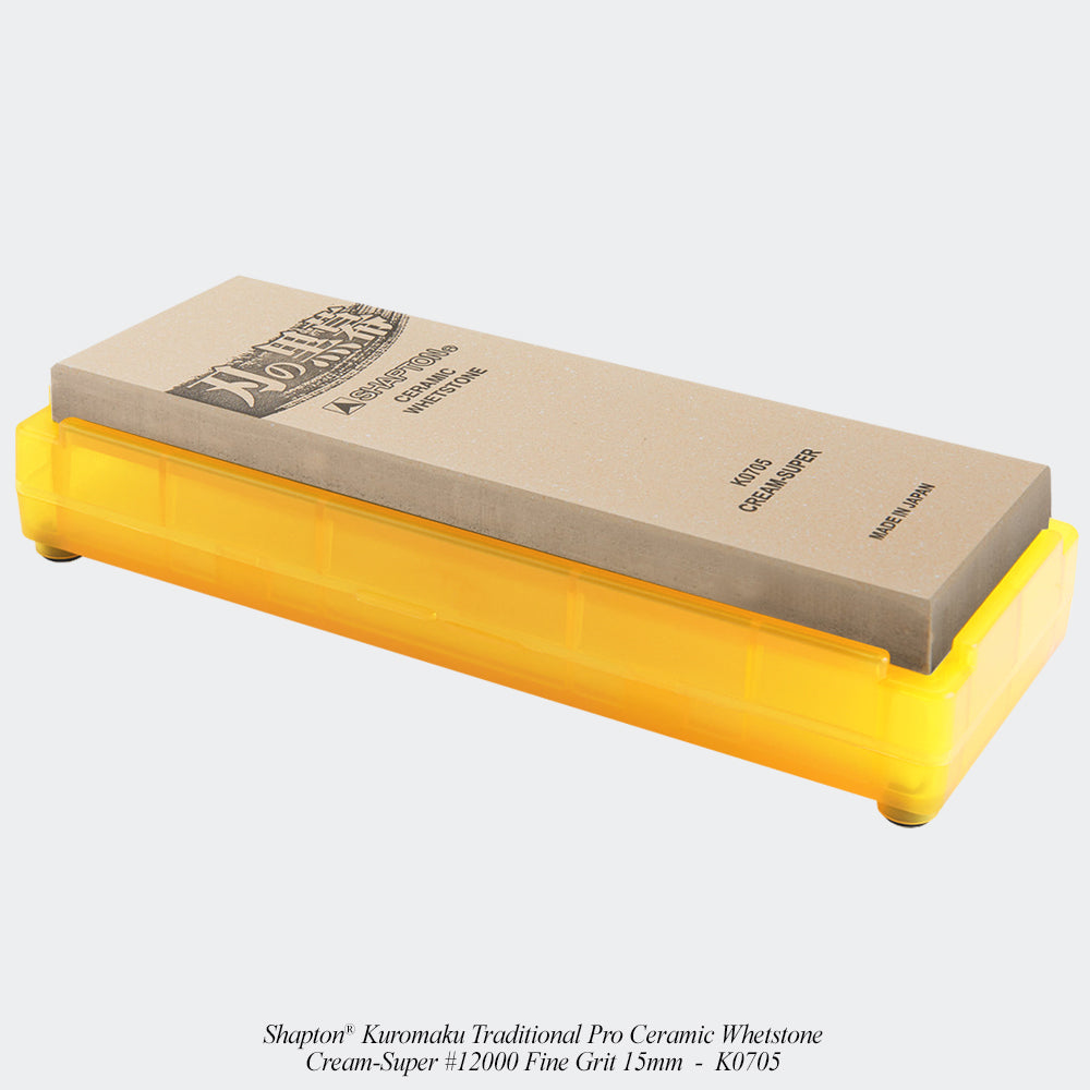 Shapton® Kuromaku Traditional Pro Ceramic Whetstone - Cream-Super #12000 Fine Grit 15mm - K0705