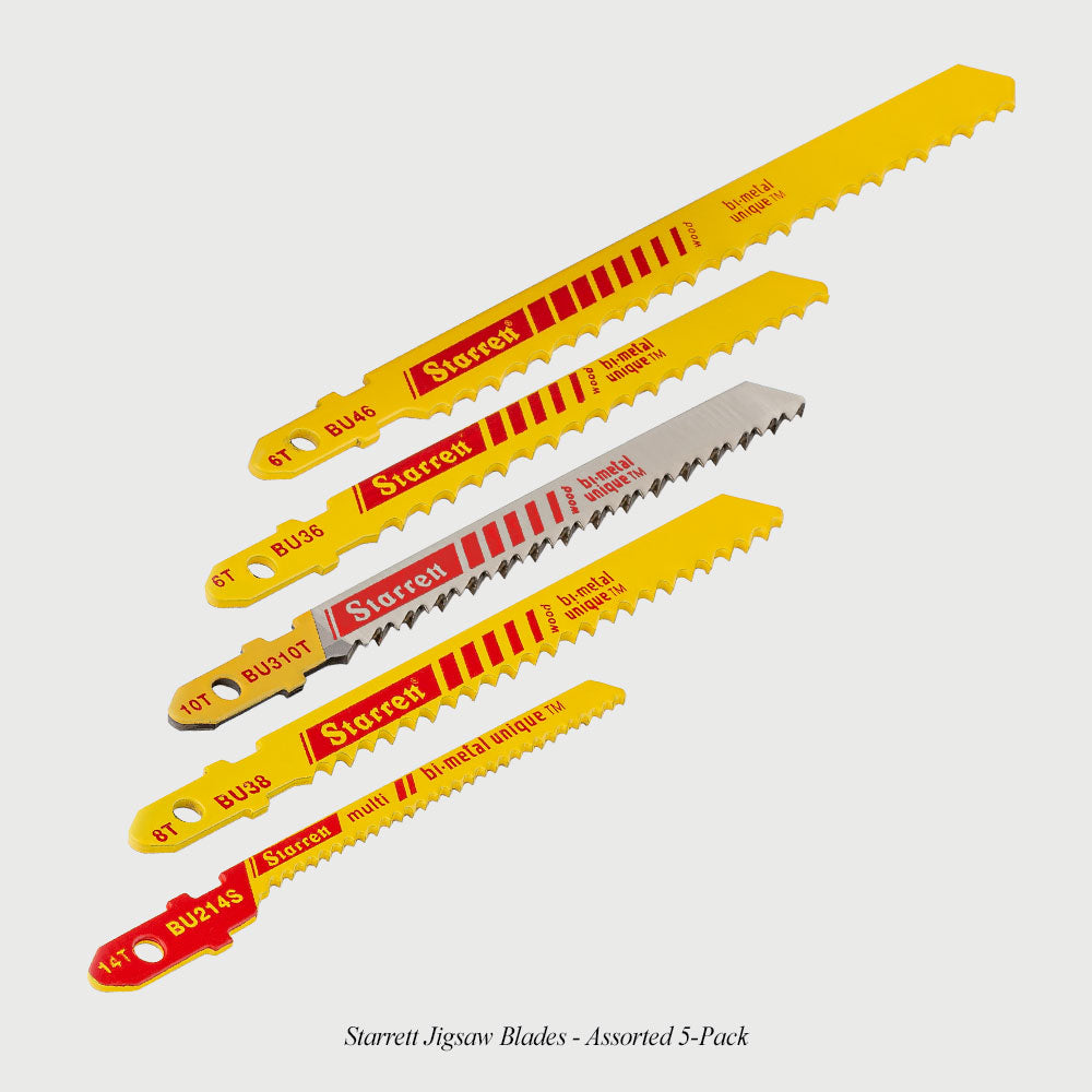 BLUE SPRUCE STARRETT JIGSAW BLADES - Assorted 5 Pack