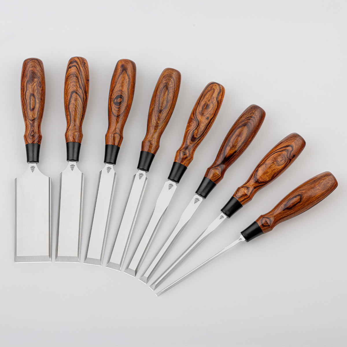 DOVETAIL CHISEL 8-PIECE SET WITH DESERT IRONWOOD HANDLES - SET #3