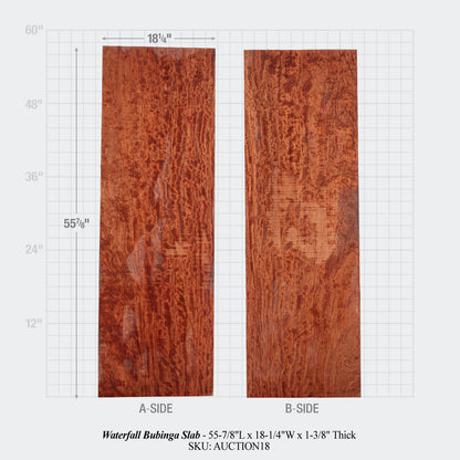Waterfall Bubinga Slab #2 (55-7/8" x 18-1/4" x 1-3/8")