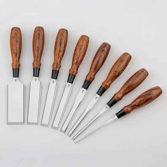 DOVETAIL CHISEL 8-PIECE SET WITH DESERT IRONWOOD HANDLES - SET #2