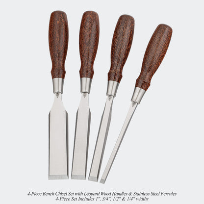 Small-Batch Run Leopard Wood Chisel Sets & Mallets