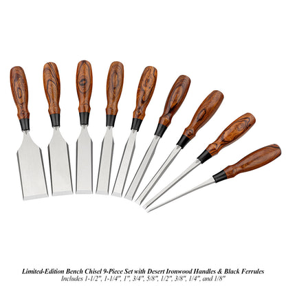 Limited Edition Blue Spruce Toolworks Desert Ironwood Chisel Sets