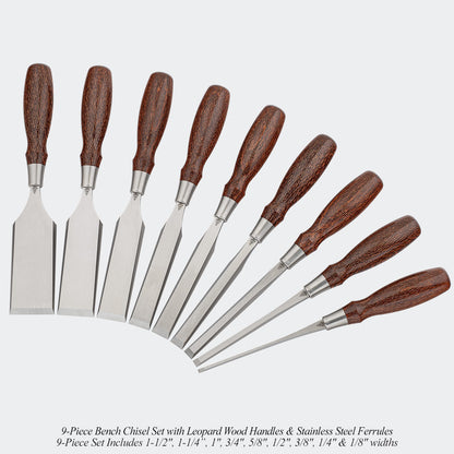 Small-Batch Run Leopard Wood Chisel Sets & Mallets