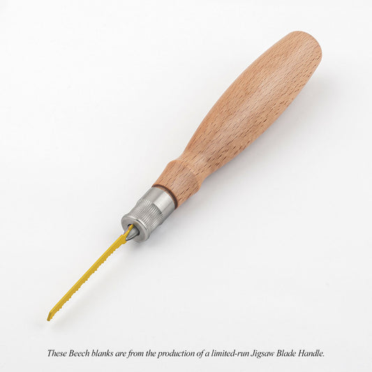 These Beech blanks are from the production of a limited-run Jigsaw Blade Handle.