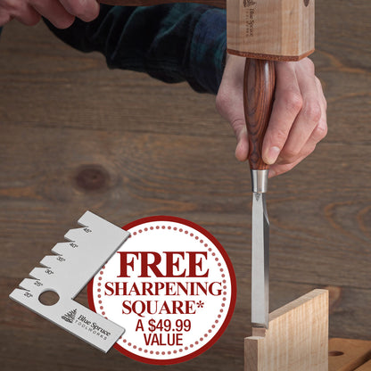 Bench Chisel 3-Piece Expansion Set & Free Sharpening Square