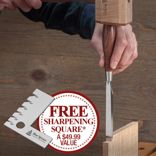 Bench Chisel 3-Piece Expansion Set & Free Sharpening Square