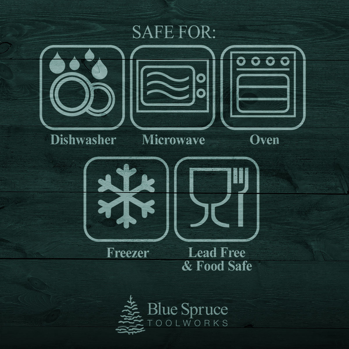 The Blue Spruce 2024 Signature Mug is safe to use with a dishwasher, microwave, oven, and freezer. It’s also lead free and food safe.