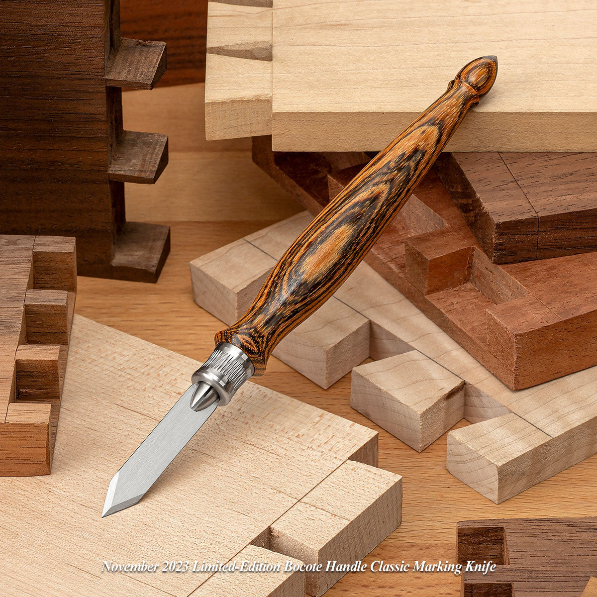 November 2023 Limited-Edition Bocote Handle Classic Marking Knife.

