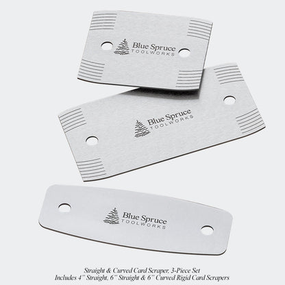 Straight & Curved Card Scraper 3 Piece Set
