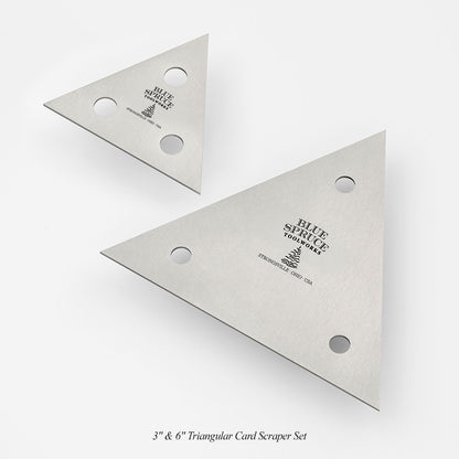 3 and 6 inch triangle card scraper set