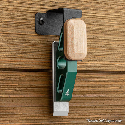  Blue Spruce Chisel Plane securely stored in the custom wall-mountable Rack-It.