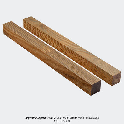 2 x 2 x 24 argentine lignum vitae blank