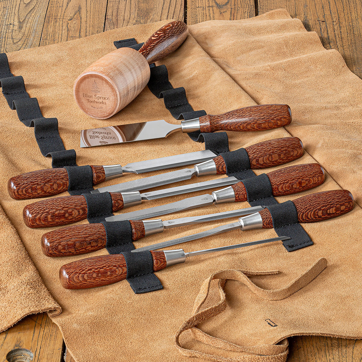 Small-Batch Run Leopard Wood Chisel Sets & Mallets