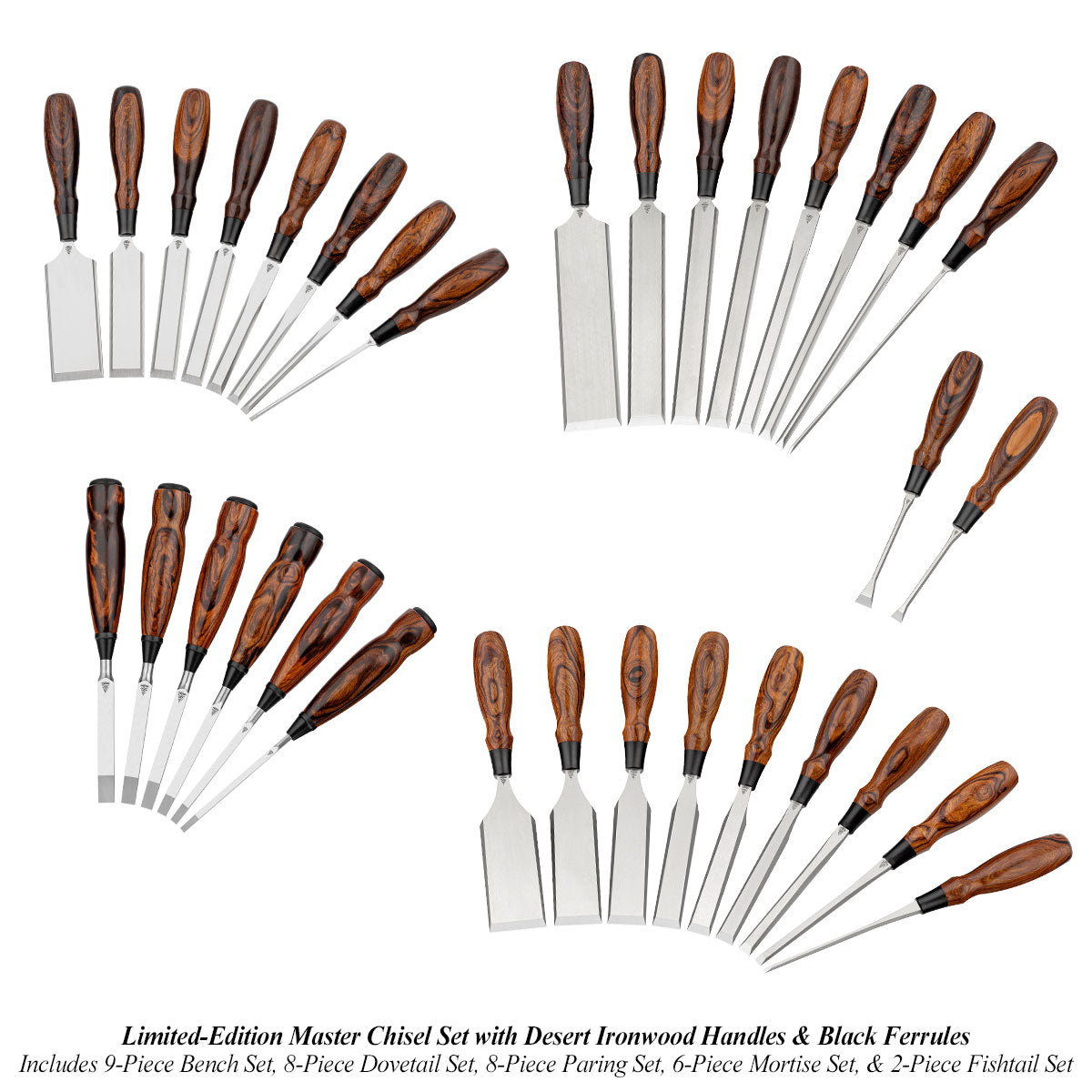 Limited Edition Blue Spruce Toolworks Desert Ironwood Chisel Sets