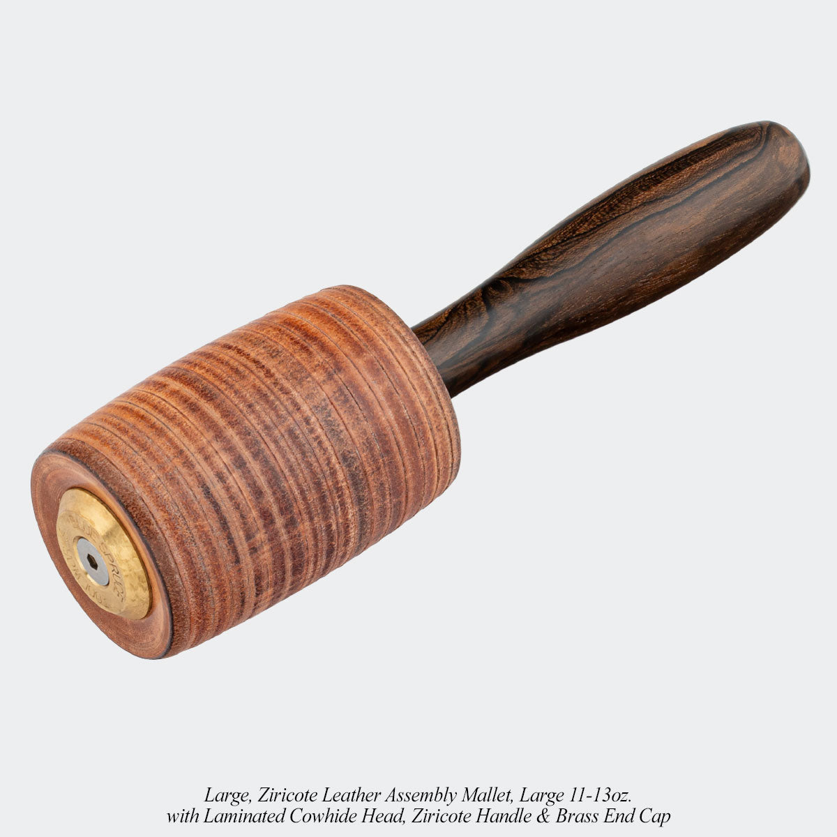 Blue Spruce Ziricote Handle Mallets: Round & Leather Assembly