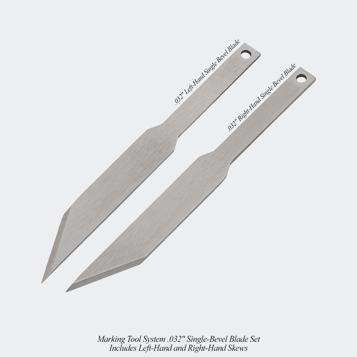  Marking Tool System .032" Single-Bevel Blade Set. Includes Left-Hand and Right-Hand Skews.