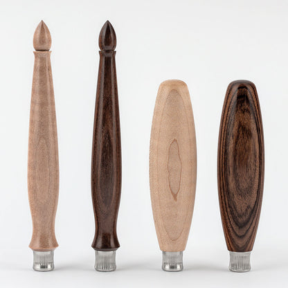  Marking Tool System Handles shown in Classic and Joiner’s style in both Resin-Infused Curly Maple and Bolivian Rosewood.
