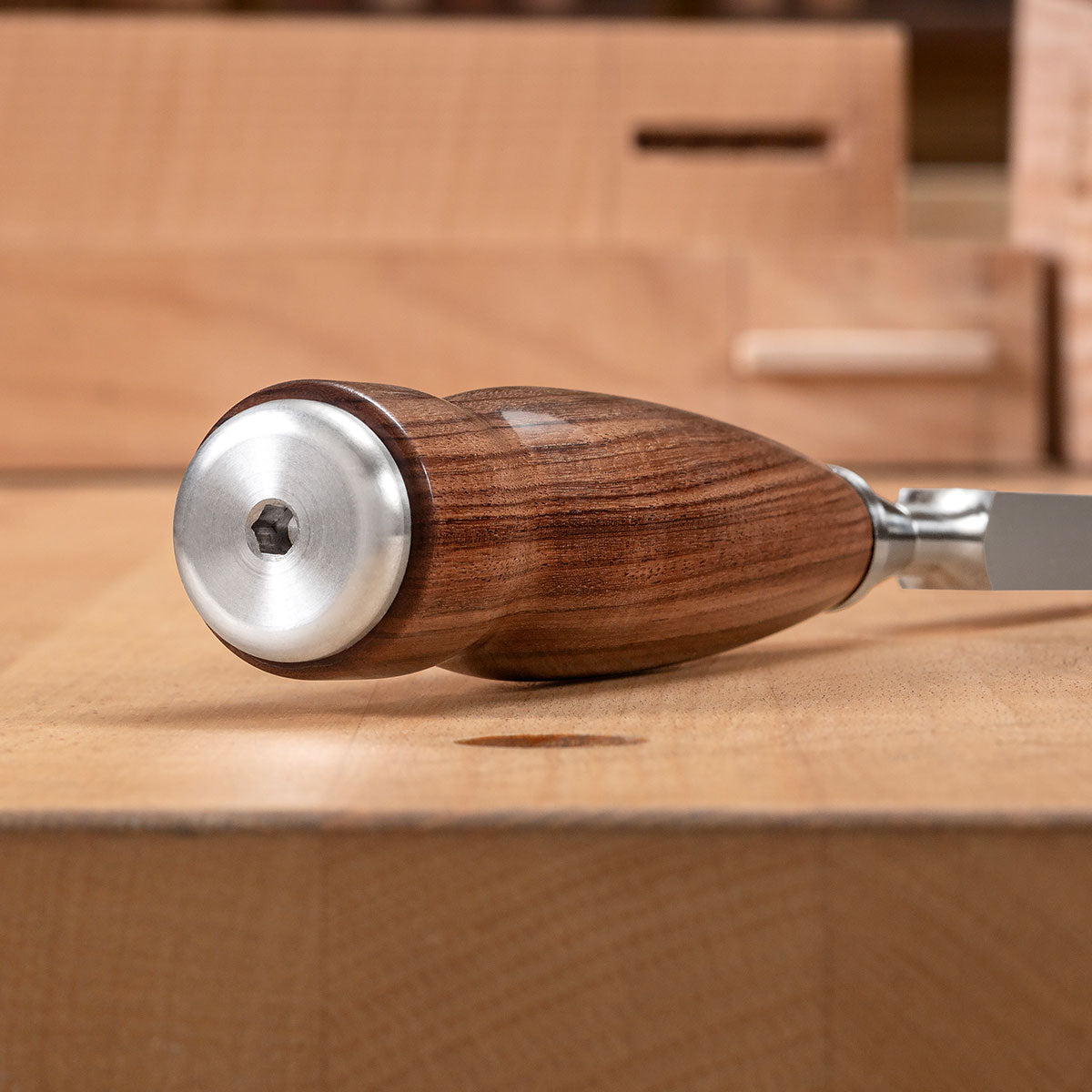 Closeup of the striking cap on a Blue Spruce Mortise Chisel.