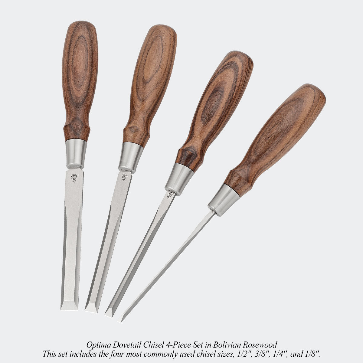 4 piece set bolivian rosewood chisels