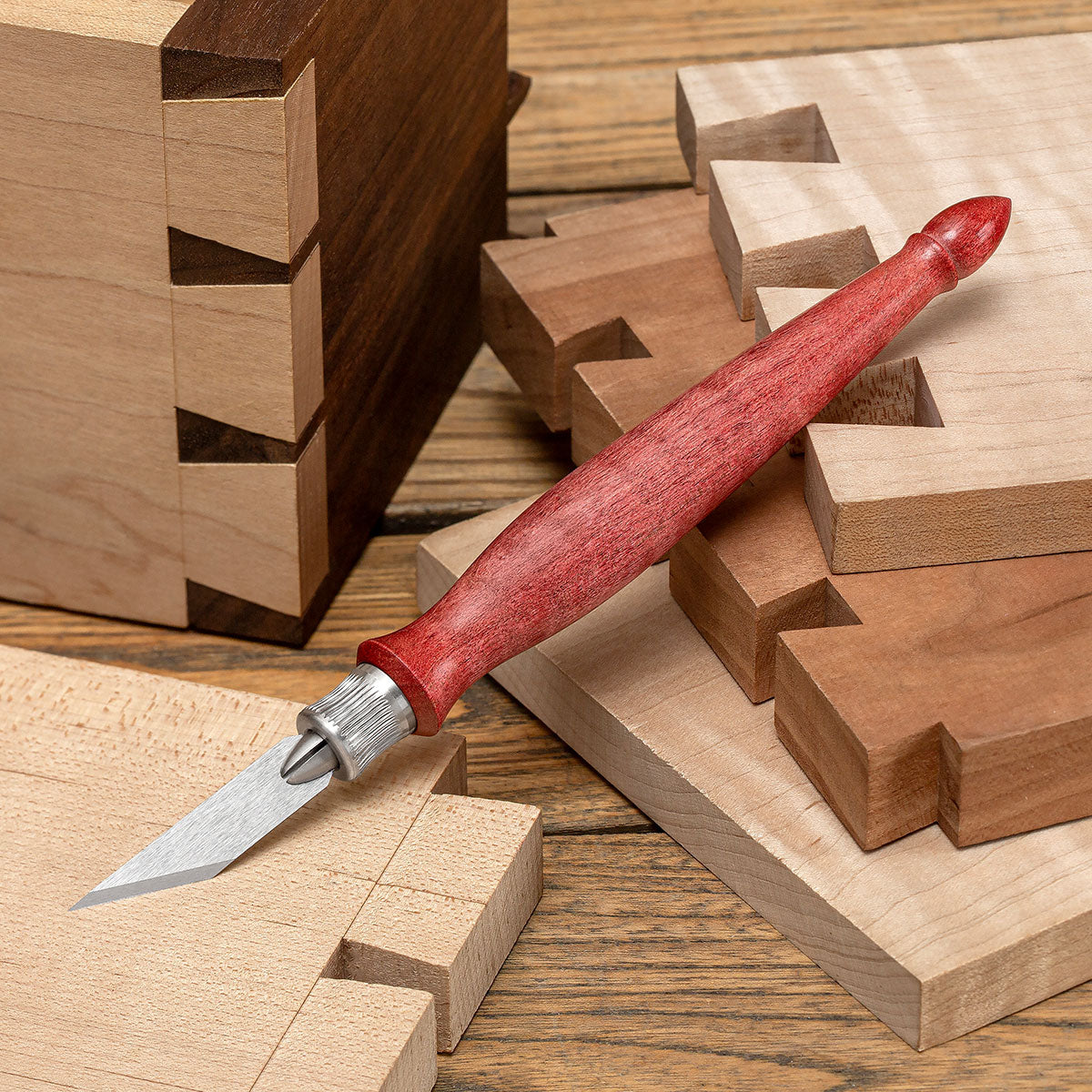 Limited-Edition Classic Marking Knife with Red-Dyed, Infused Maple Handle 
