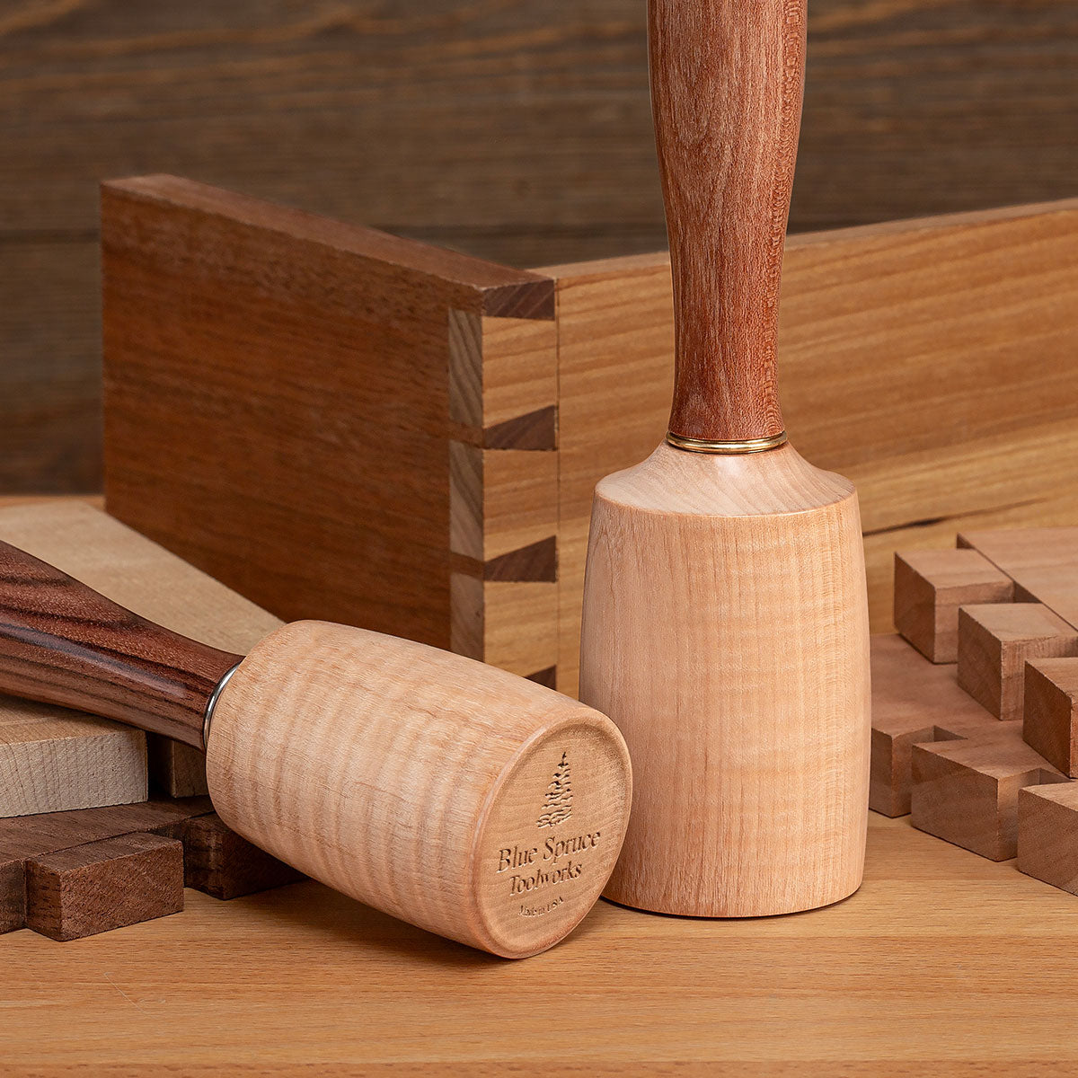 Introducing Bolivian Rosewood and Cherry Handles to the Blue Spruce Round Mallet lineup.