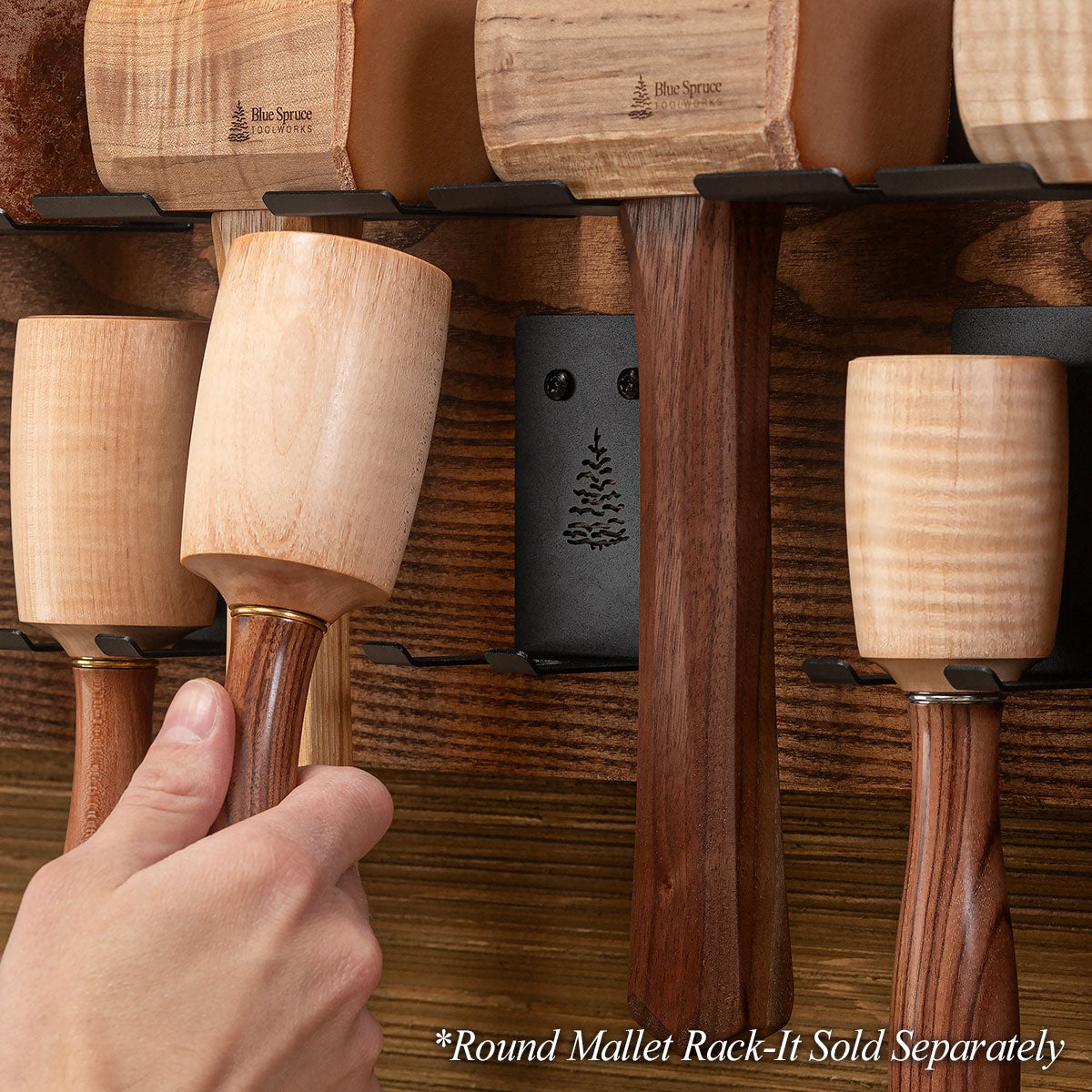 round mallet with rack-it