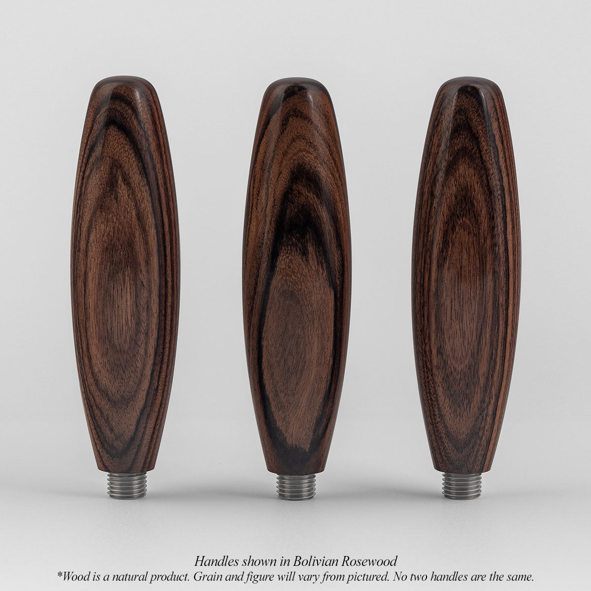 Handles shown in Bolivian Rosewood.