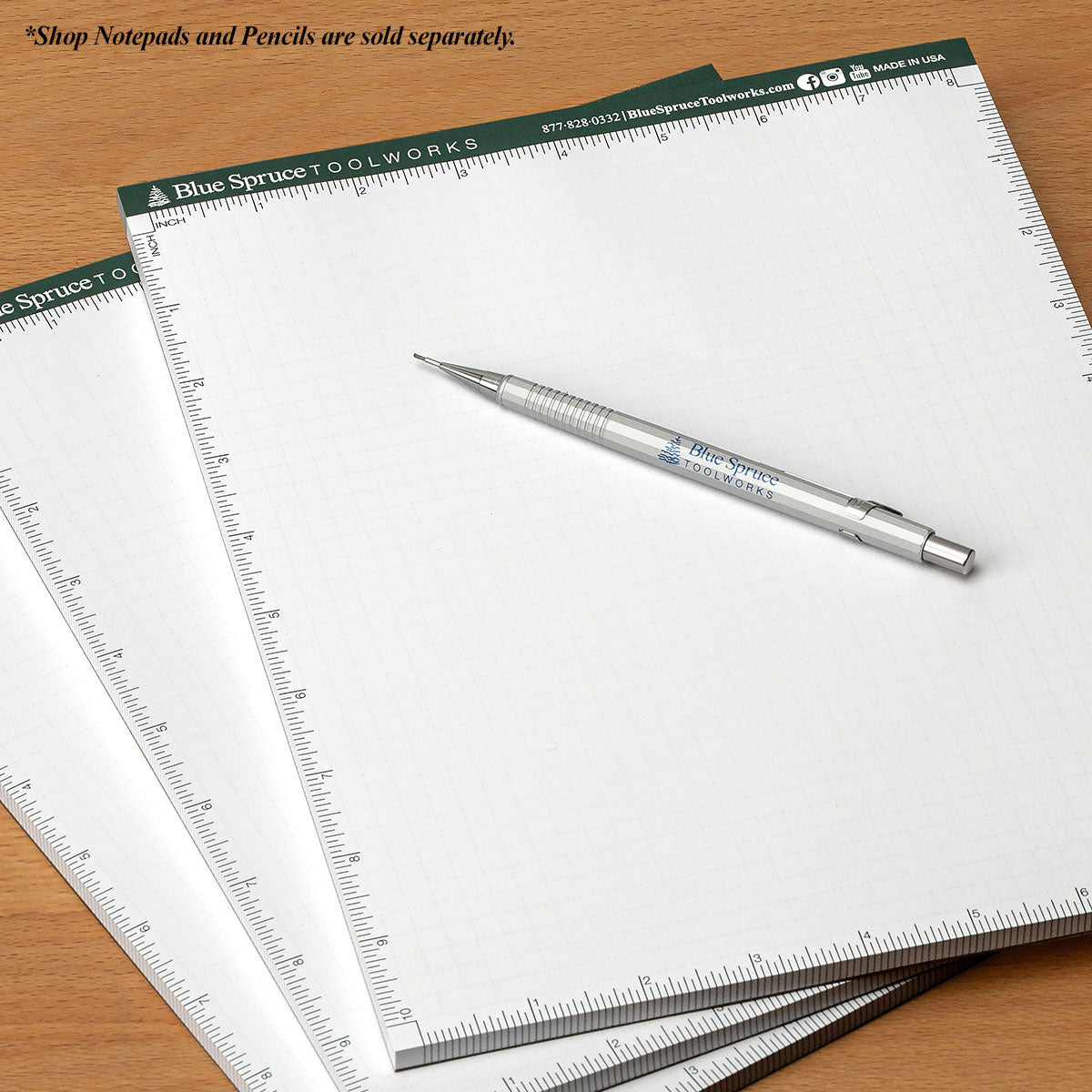 Notepage Pen Shop Notepad and 0.9mm Mechanical Pencil – Blue Spruce Toolworks