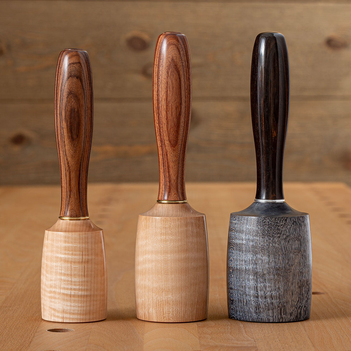 Size comparison of our standard Compact and Large size Round Mallet to the limited-run Extra-Large Round Mallet.
