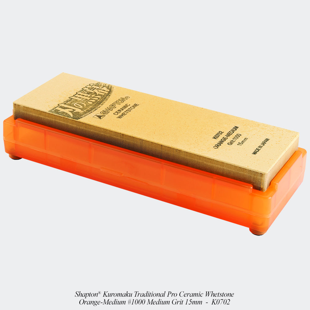 Shapton® Kuromaku Traditional Pro Ceramic Whetstone - Orange-Medium #1000 Medium Grit 15mm  -  K0702