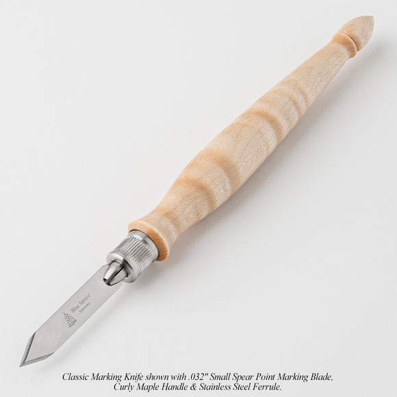 Spear point marking knife for woodworking
